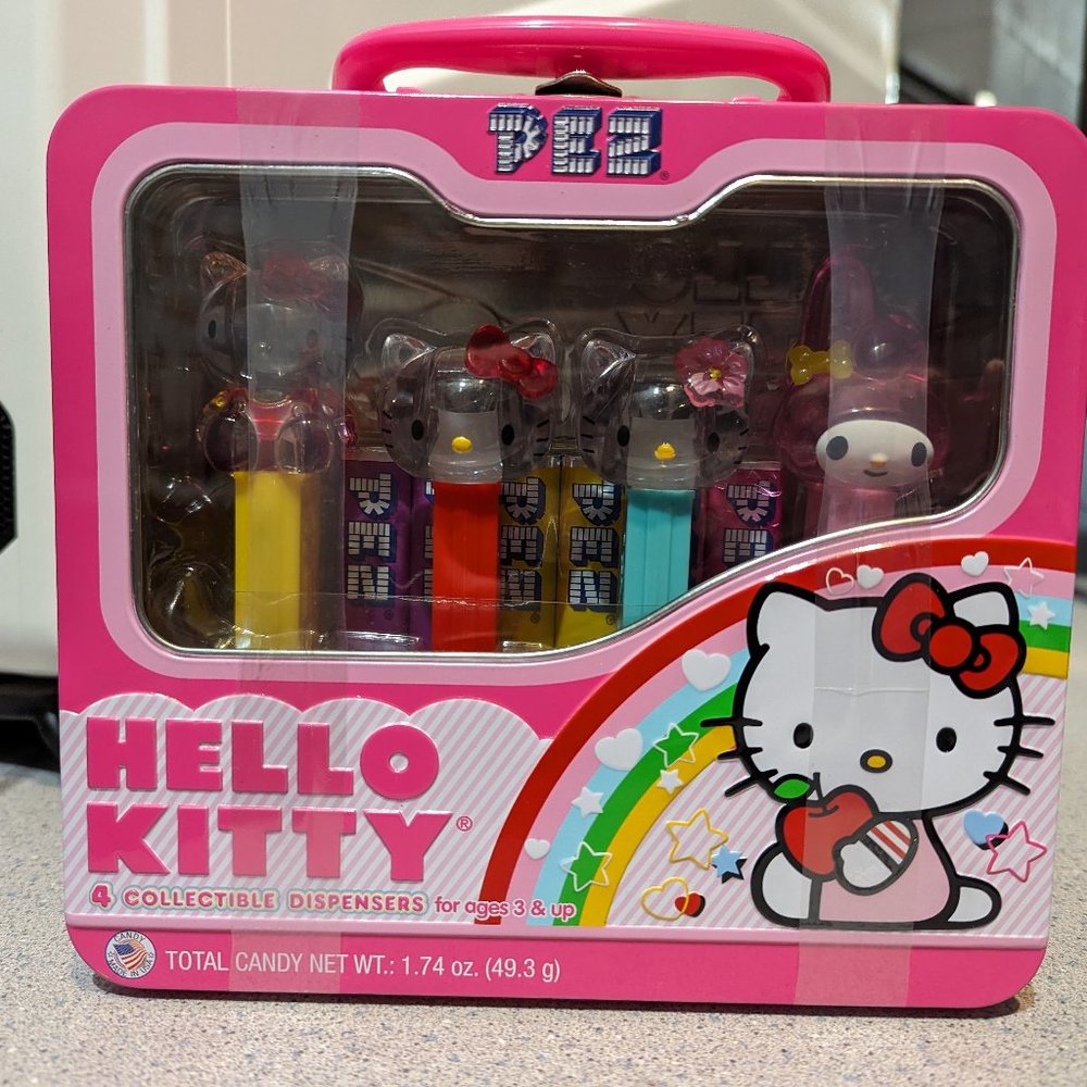 Hello Kitty Collectible Pez Dispensers and Case, Set of 4 - Picture 1 of 3